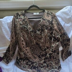 Cato Paisley Black and Brown Blouse